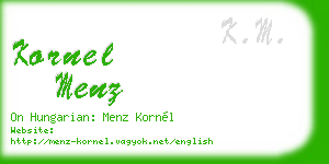kornel menz business card